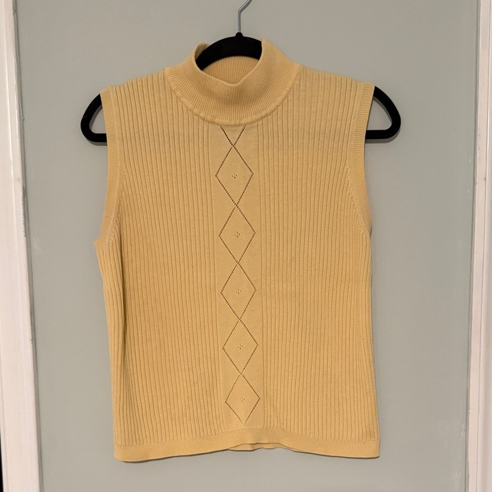 White Stag Sleeveless Turtleneck Sweater - Tan